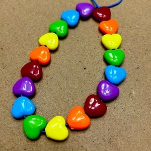 Handmade Rainbow 🌈 Hearts Bracelet